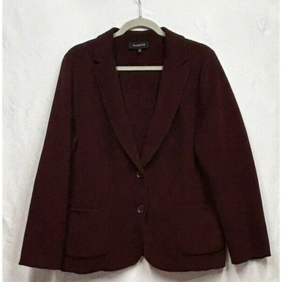 Talbots Jacket Wool Blend Red Collared Button Up Women's Size 16 - Picture 1 of 10